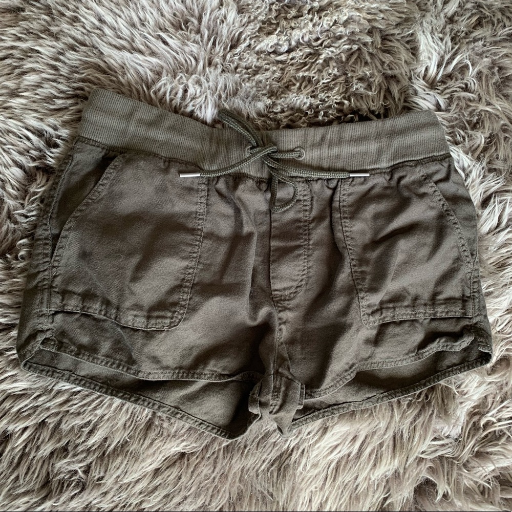 Aritzia Navy Green Cargo Shorts